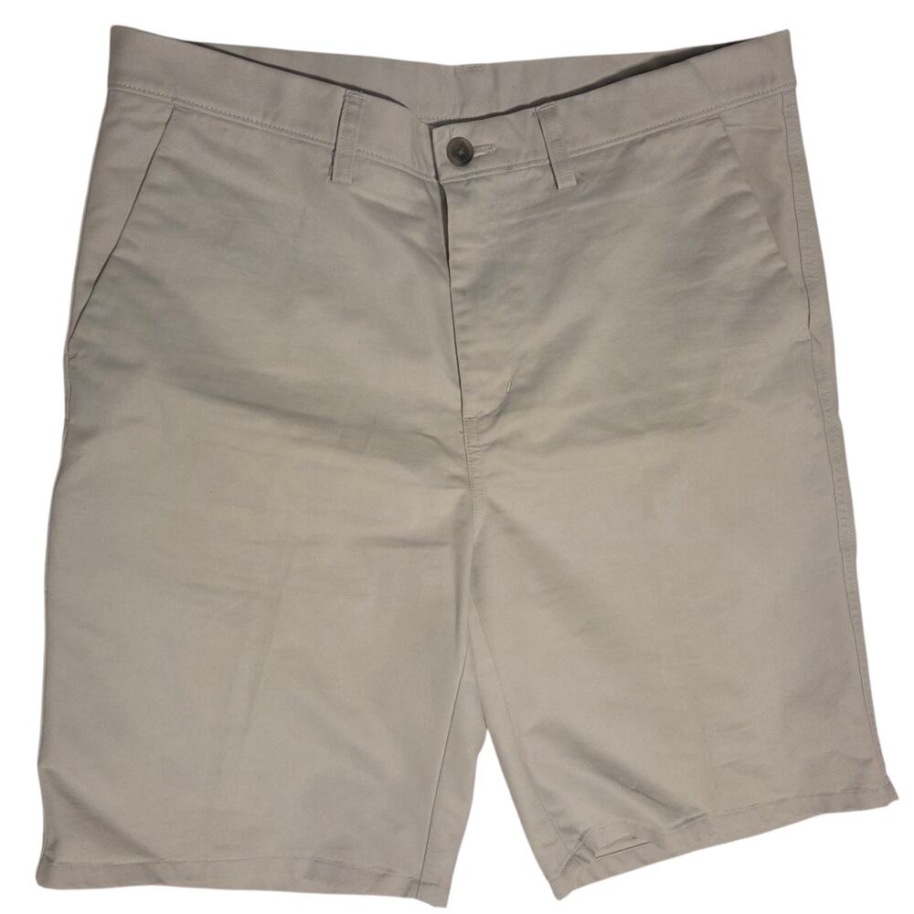 Haggar Chino Shorts Khaki, Cotton & Polyester, 9.5" inseam length, sz 36